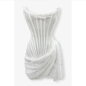 NWT White Heiress Beverly Hills Lace Corset Dress